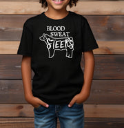 Blood Sweat and Steers Adult/Youth Cotton T-Shirt | Cryin Creek