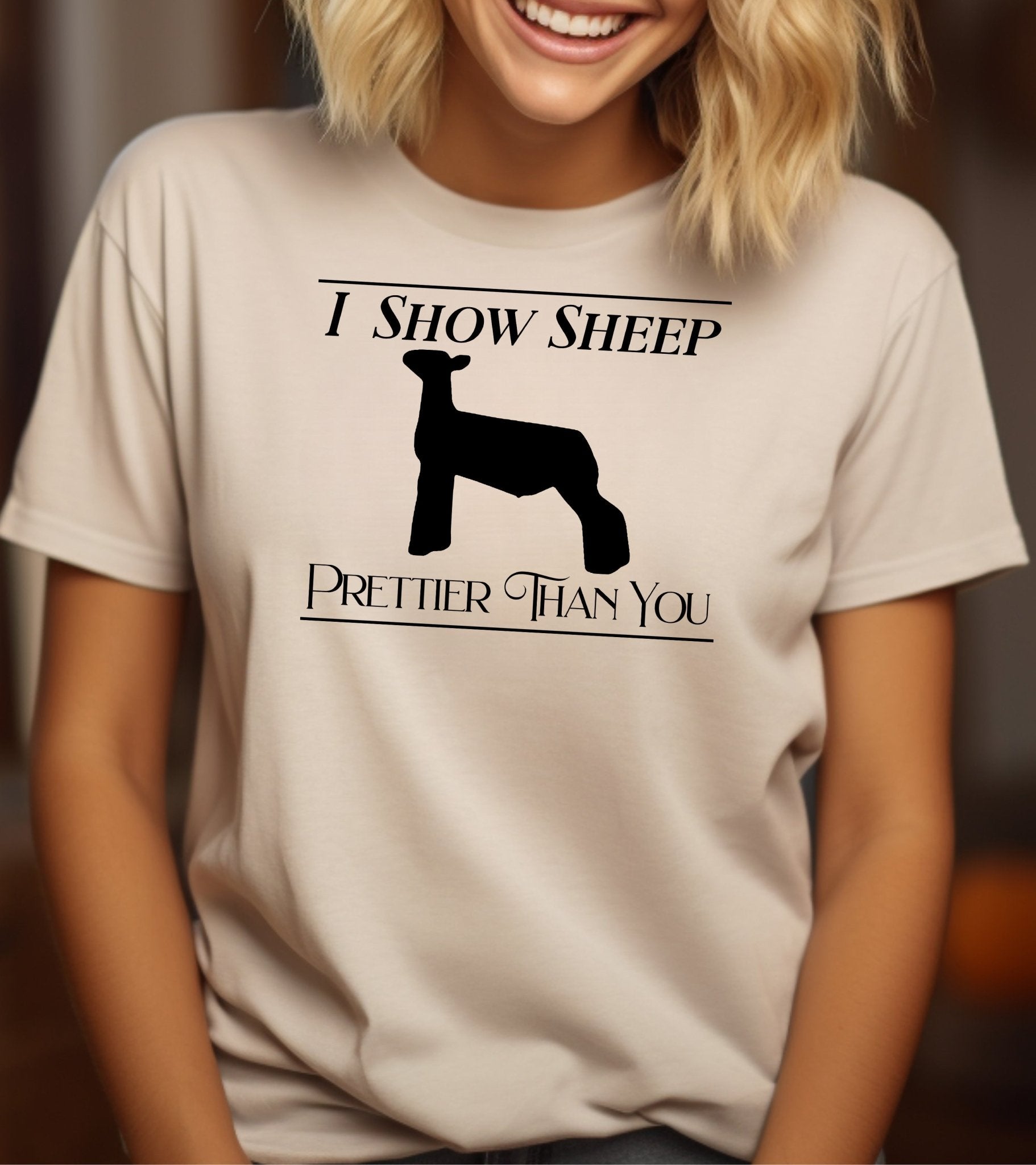 I Show Sheep Prettier Than You Adult/Youth Cotton Unisex T-Shirt | Cryin Creek