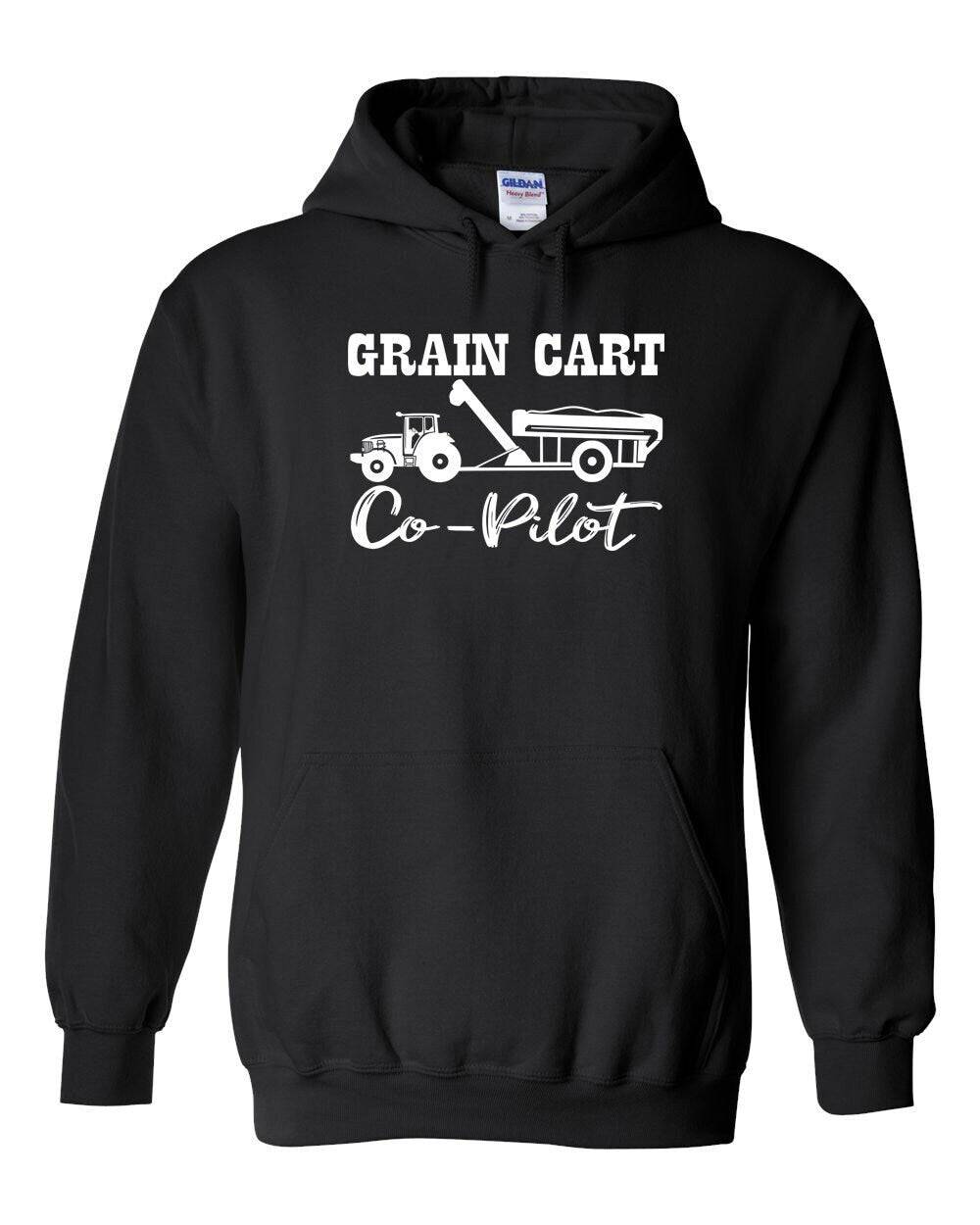 Grain Cart Co-Pilot Adult Cotton Unisex Hooded Sweatshirt