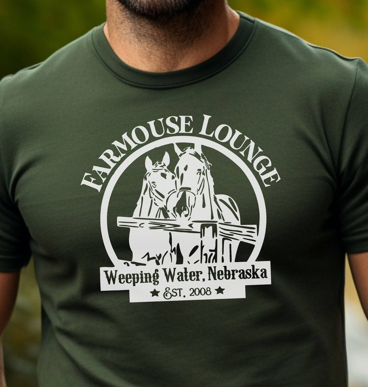 Farmhouse Lounge Horses Logo Cotton T-Shirt