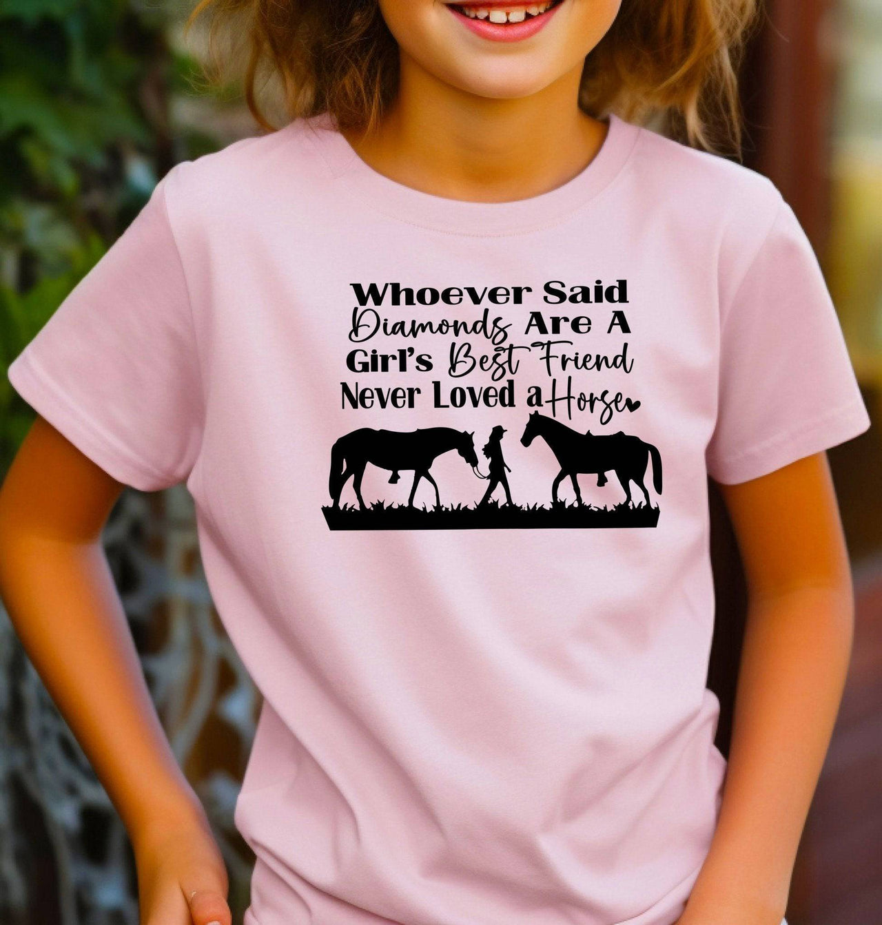 Horses Are a Girl's Best Friend Adult/Youth Cotton Unisex T-Shirt