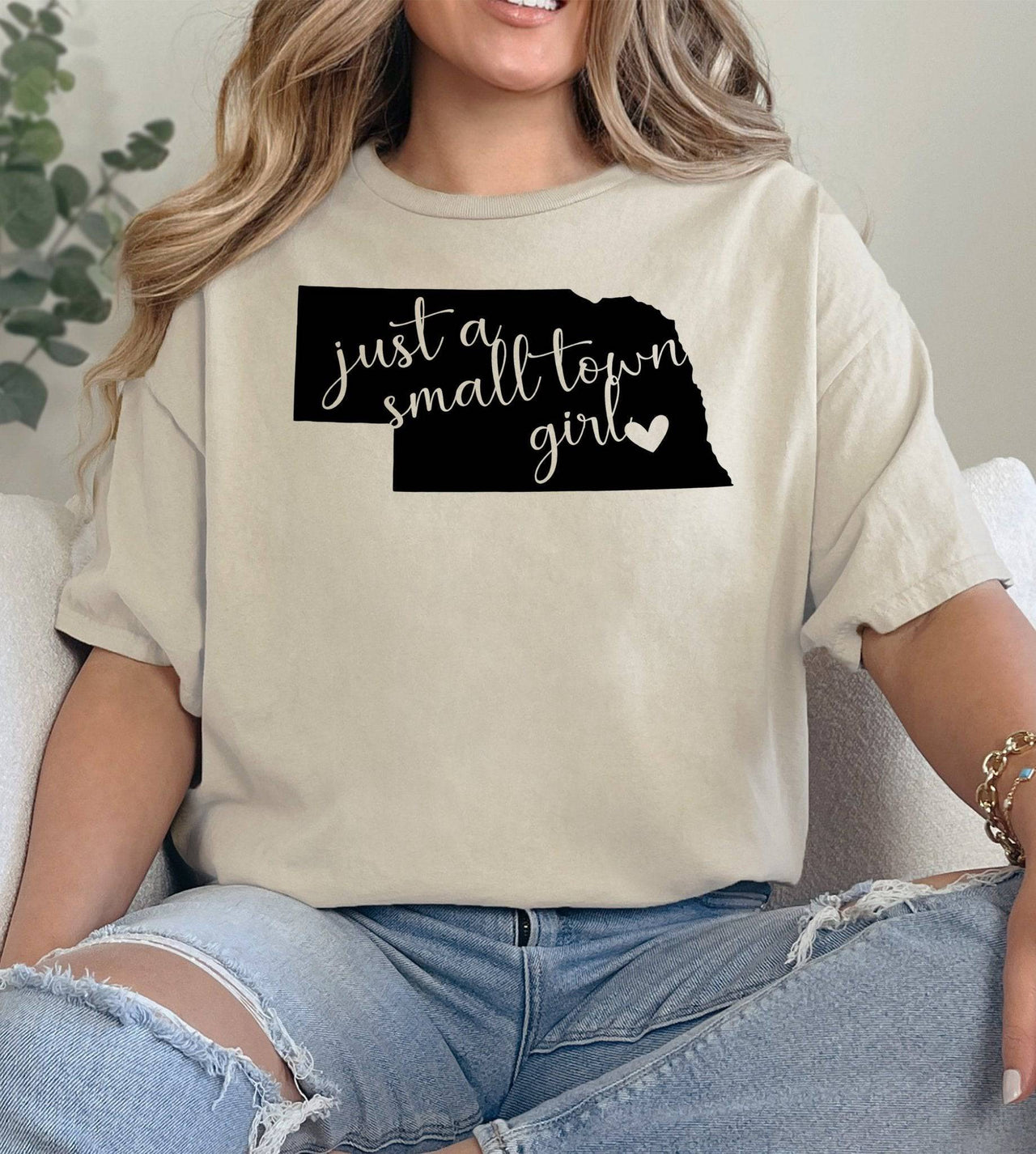 Just a Small Town Nebraska Girl Adult/Youth Cotton T-Shirt