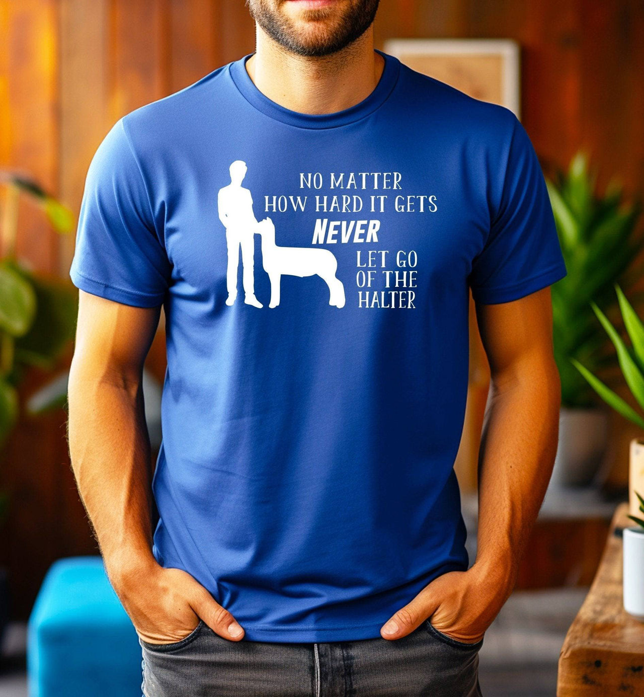 Never Let Go of the Halter Adult/Youth Cotton T-Shirt