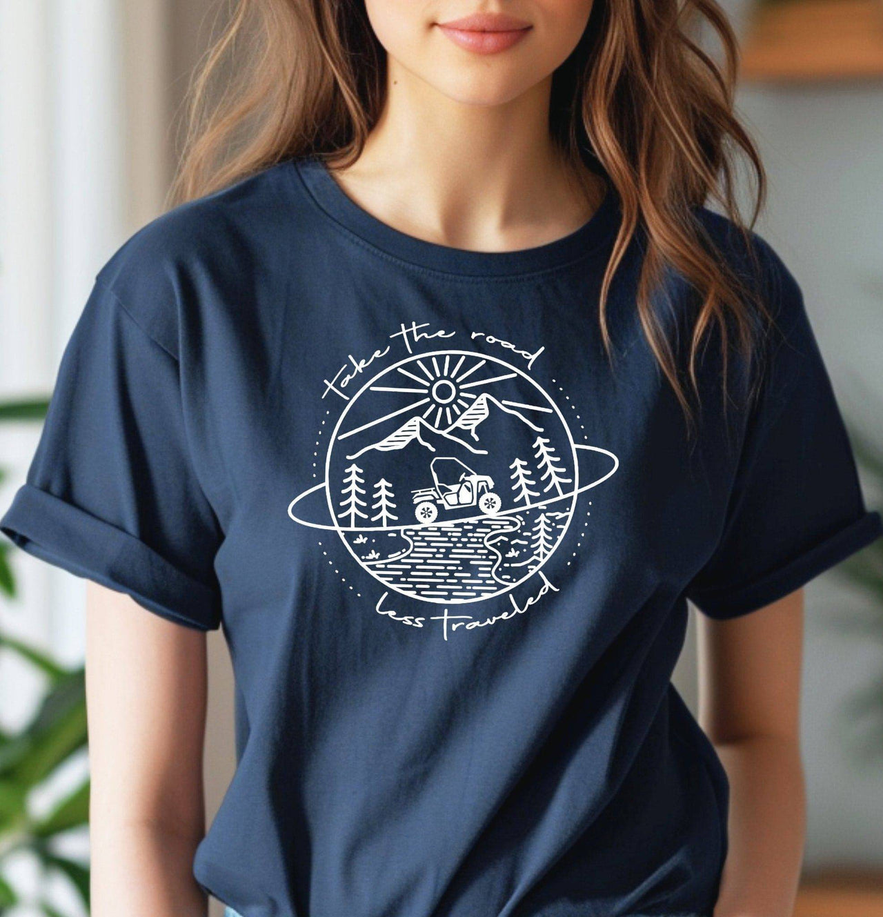 Take the Road Less Traveled ATV-Themed Cotton T-Shirt