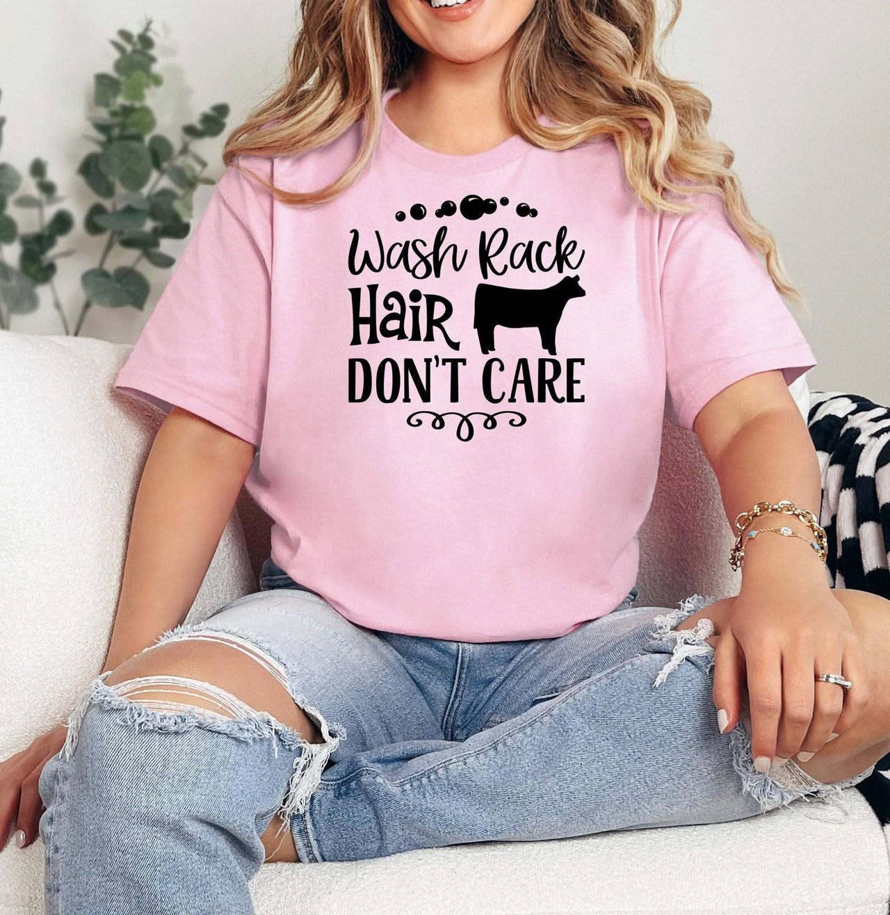 Wash Rack Hair Don't Care Adult/Youth Cotton T-Shirt