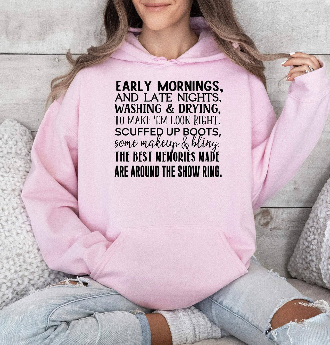 Early Mornings Late Nights Adult/Youth Cotton Hooded Sweatshirt - Cryin Creek