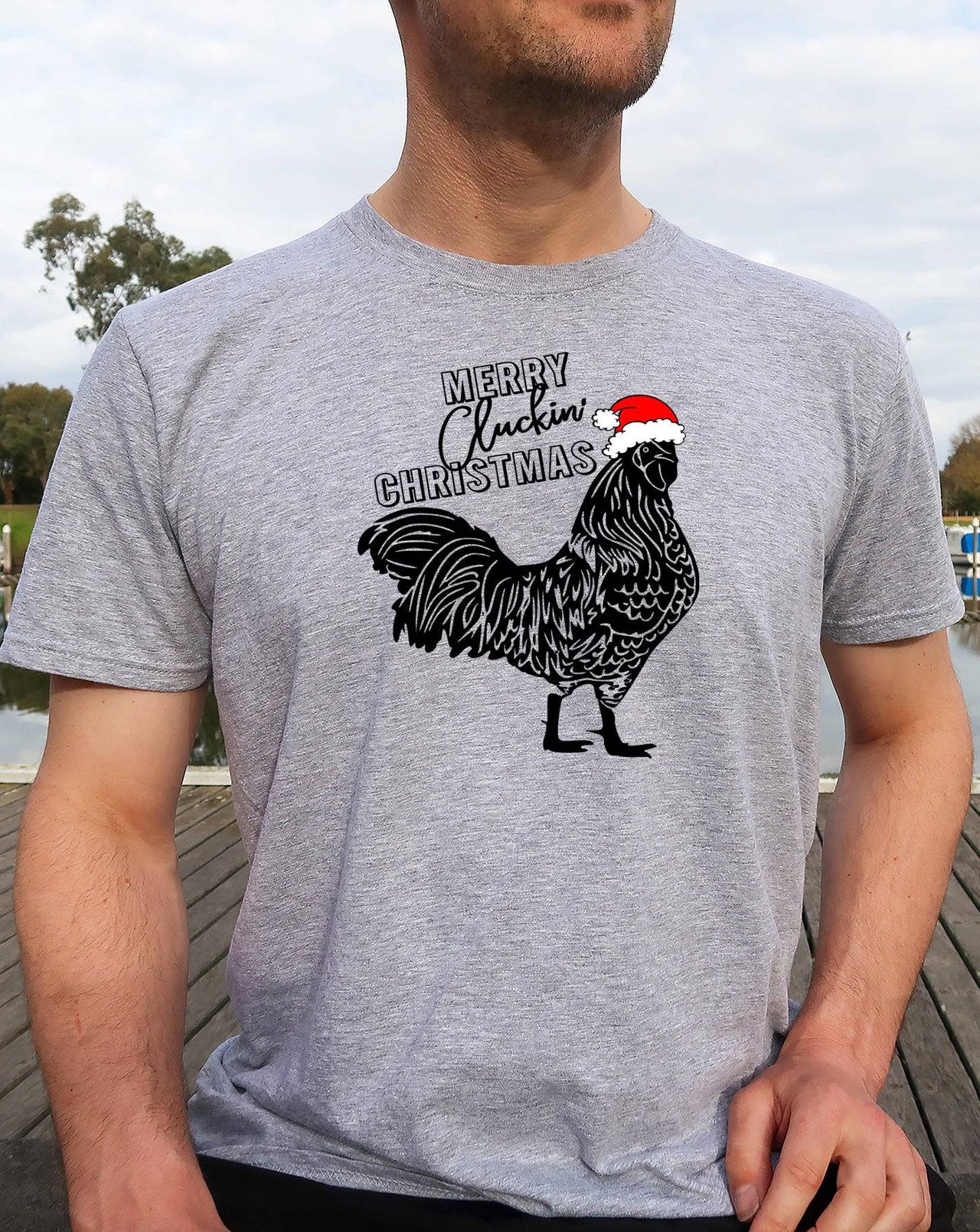 Merry Cluckin' Christmas Adult Long- or Short-Sleeve Tee