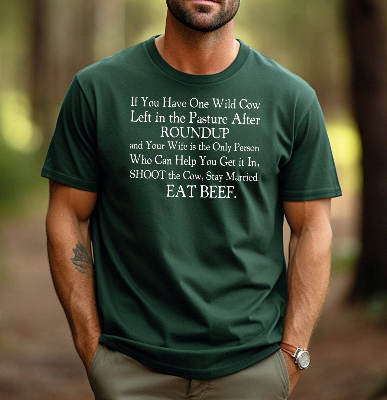 Stay Married Eat Beef Adult Cotton Unisex T-Shirt