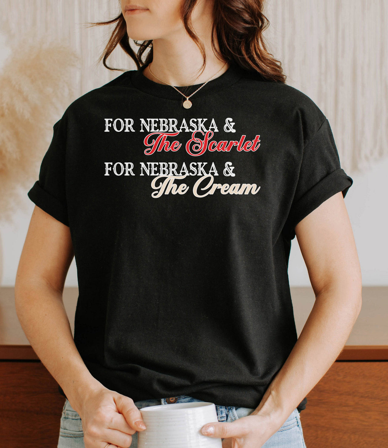 For Nebraska: The Scarlet and Cream Cotton T-Shirt