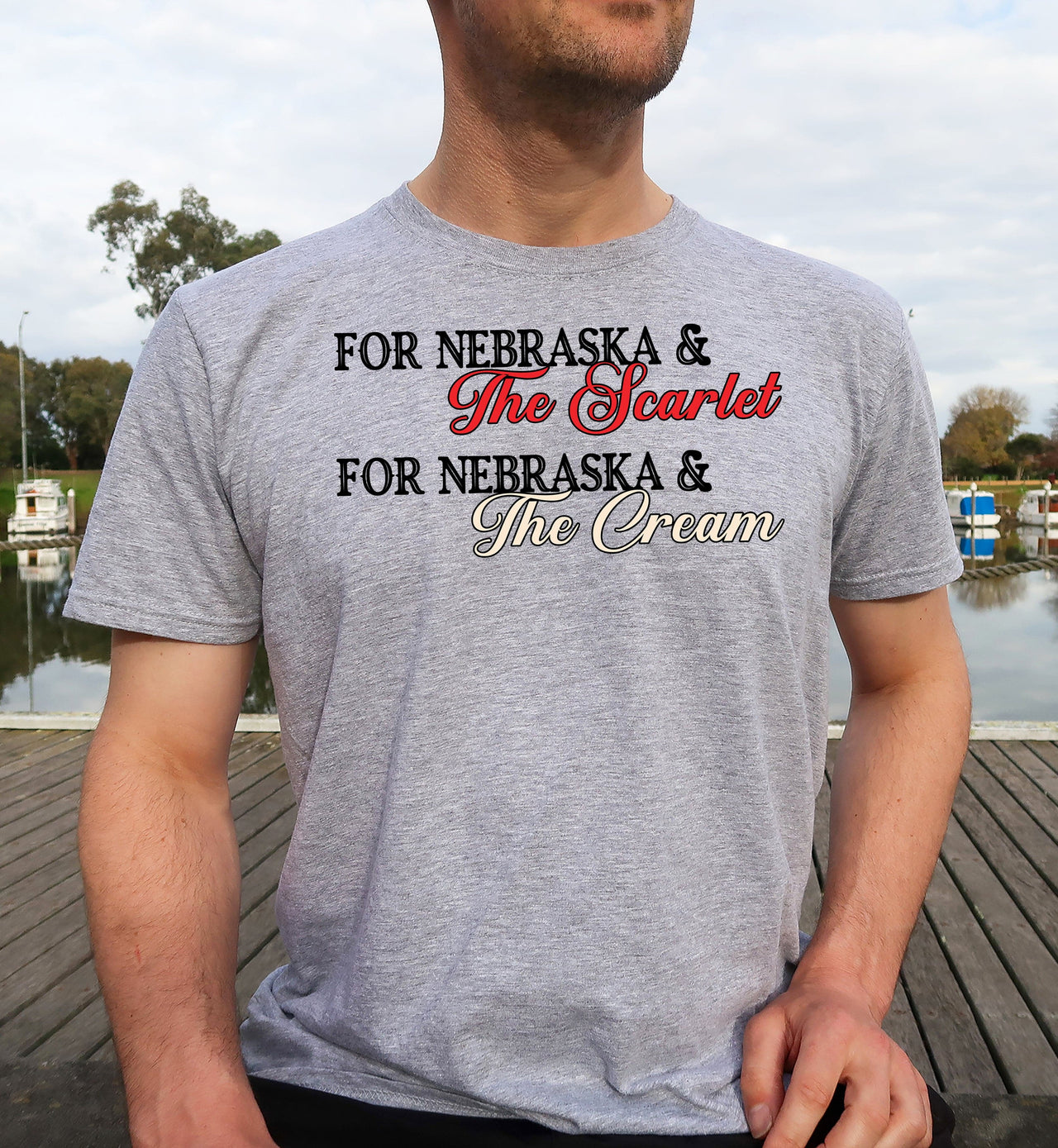 For Nebraska: The Scarlet and Cream Cotton T-Shirt