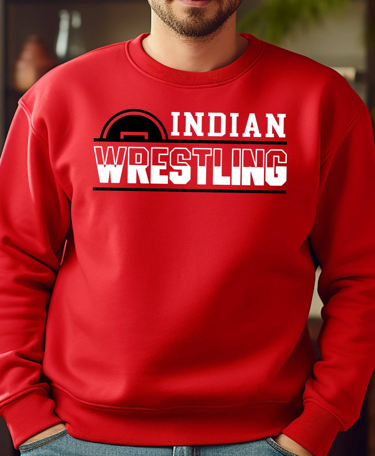 Indian Wrestling Adult or Youth Cotton Crewneck Sweatshirt