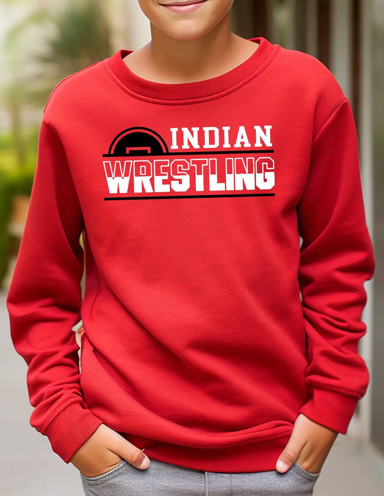 Indian Wrestling Adult or Youth Cotton Crewneck Sweatshirt - Cryin Creek