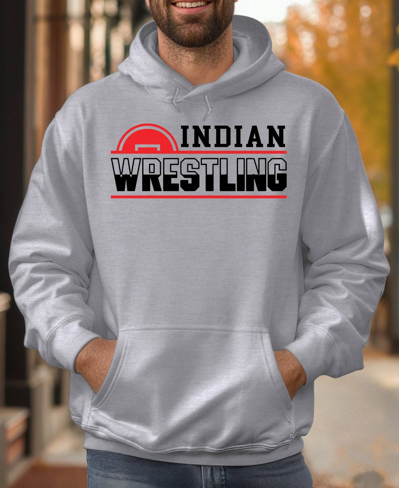 Indian Wrestling Adult or Youth Cotton Hooded Sweatshirt