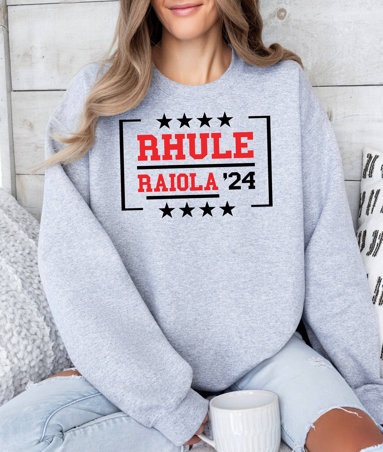 Rhule Raiola '24 Cotton Crewneck Sweatshirt for Nebraska Fans