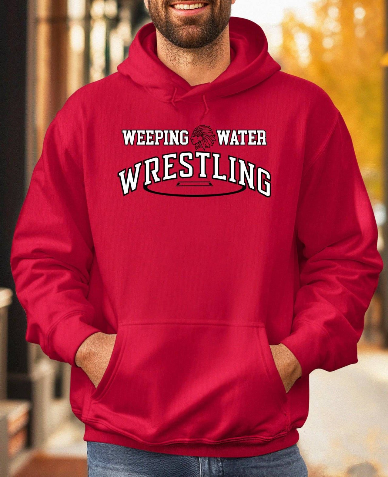 Weeping Water Wrestling Adult or Youth Cotton Hooded Sweatshirt