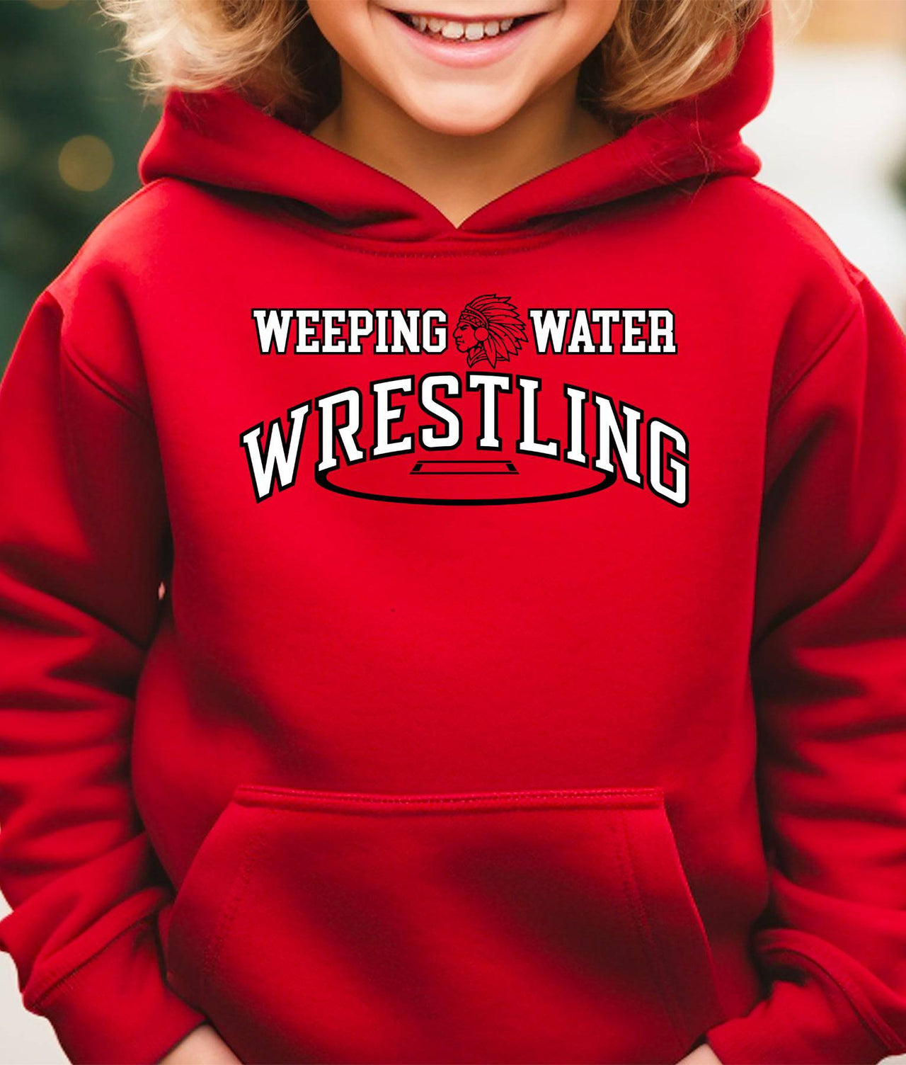 Weeping Water Wrestling Adult or Youth Cotton Hooded Sweatshirt