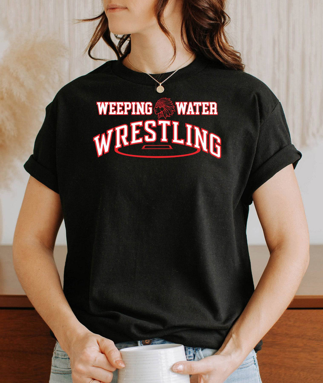 Weeping Water Wrestling Adult or Youth Cotton T-Shirt