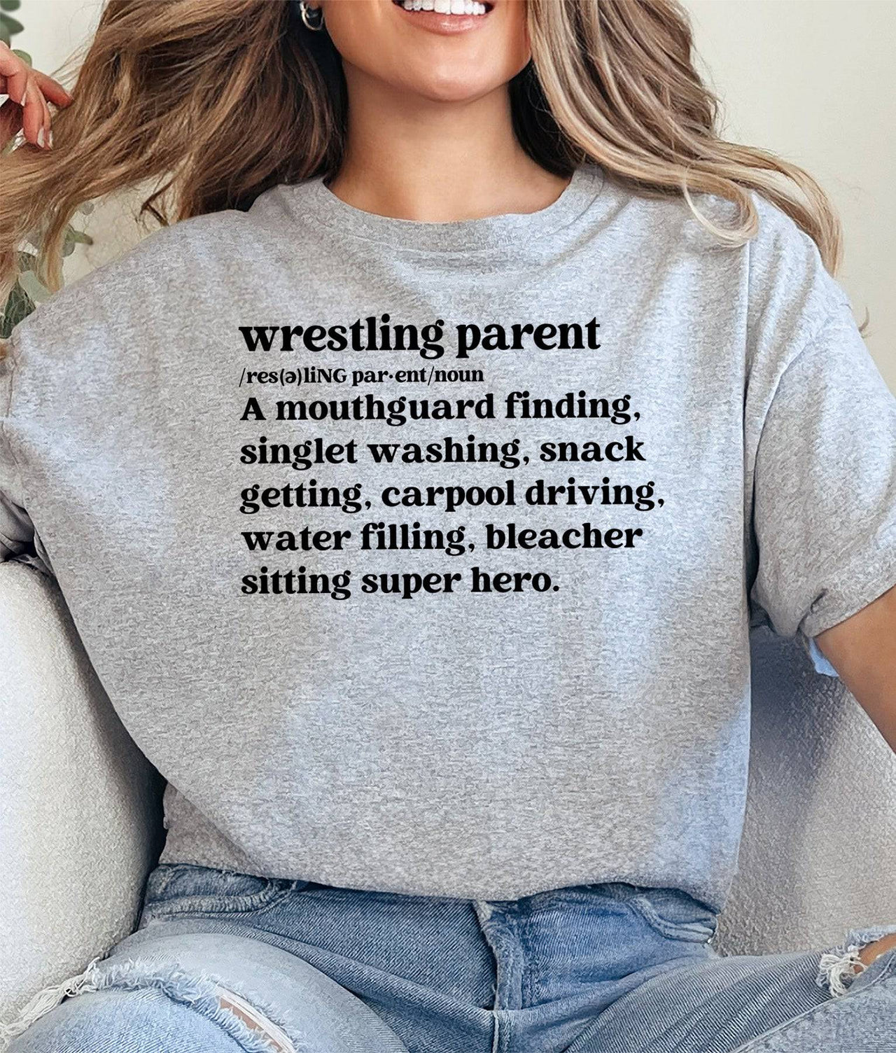 Wrestling Parent Definition Adult Cotton T-Shirt - Cryin Creek