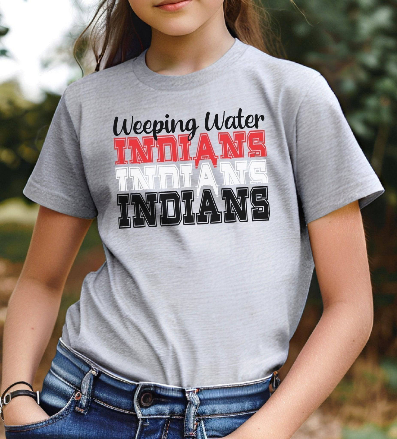 Weeping Water Indians Trio Adult/Youth Cotton Unisex T-Shirt