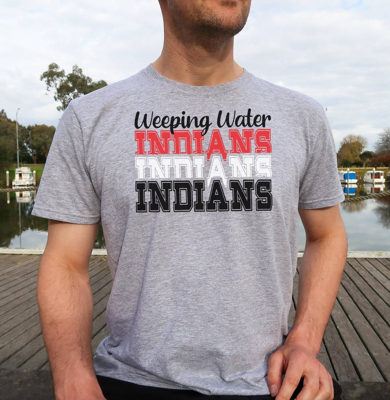 Weeping Water Indians Trio Adult/Youth Cotton Unisex T-Shirt