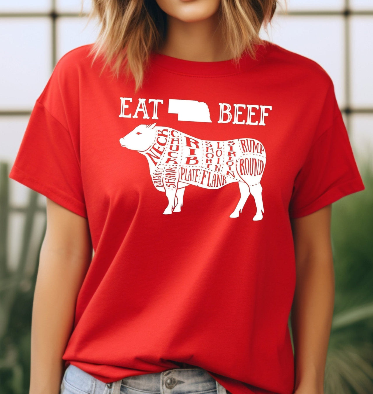 Eat Nebraska Beef Adult/Youth Cotton T-Shirt - 1