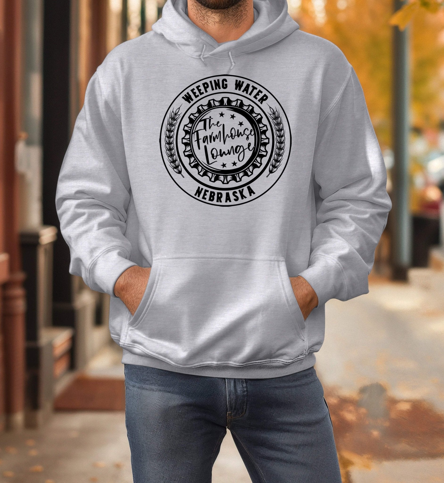 Farmhouse Lounge Bottle Cap Logo Adult Unisex Cotton Hooded Sweatshirt - 0