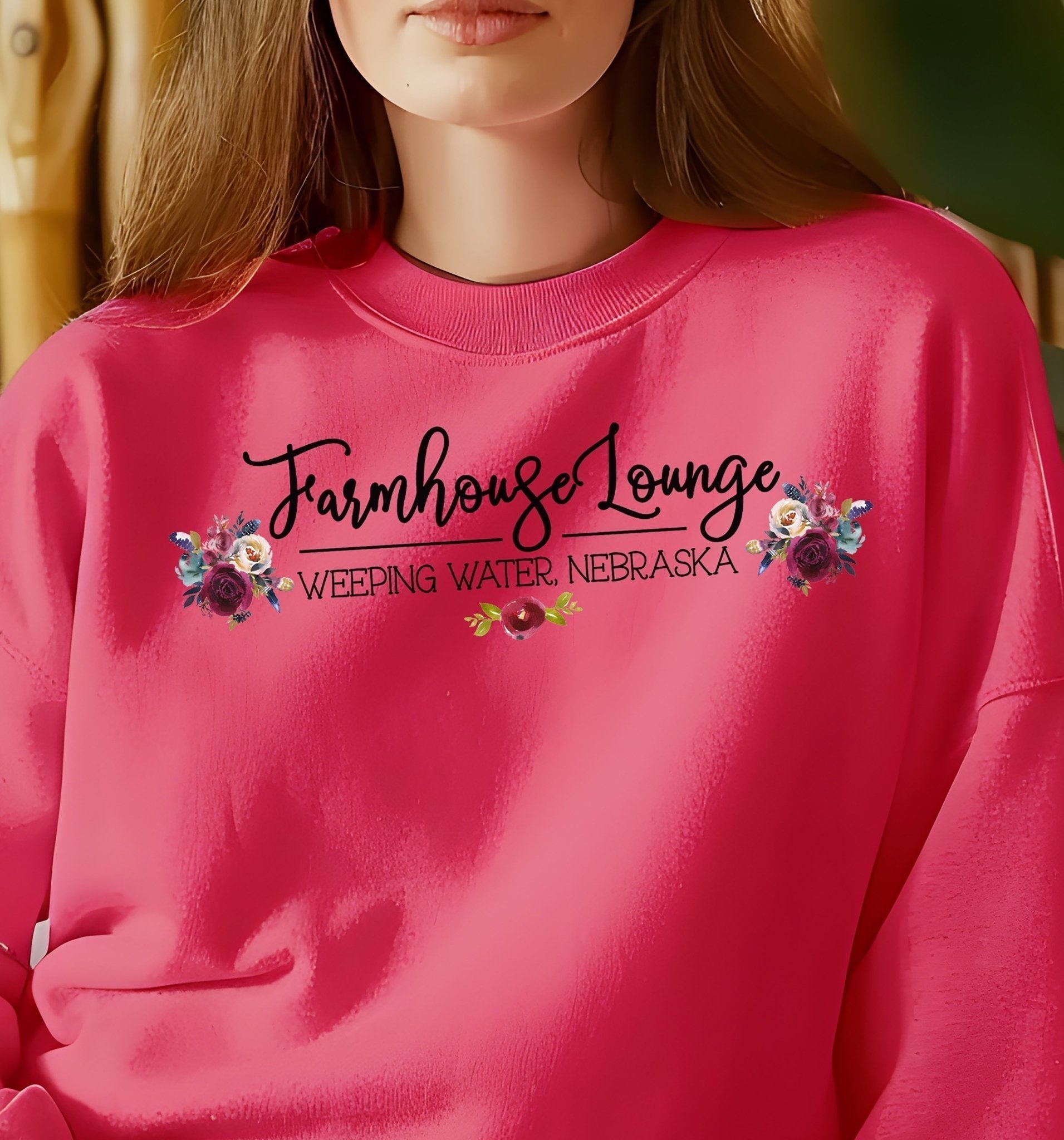 Farmhouse Lounge Chic Floral Logo Crewneck - 0