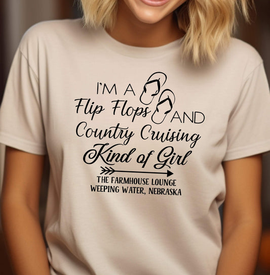 Farmhouse Lounge Flip Flops Kind of Girl Adult T-shirt | Cryin Creek