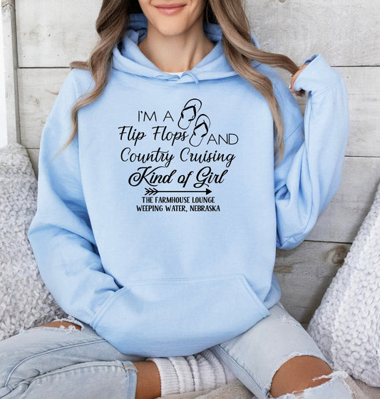Farmhouse Lounge Flip Flops Kind of Girl Hooded Sweatshirt | Cryin Creek