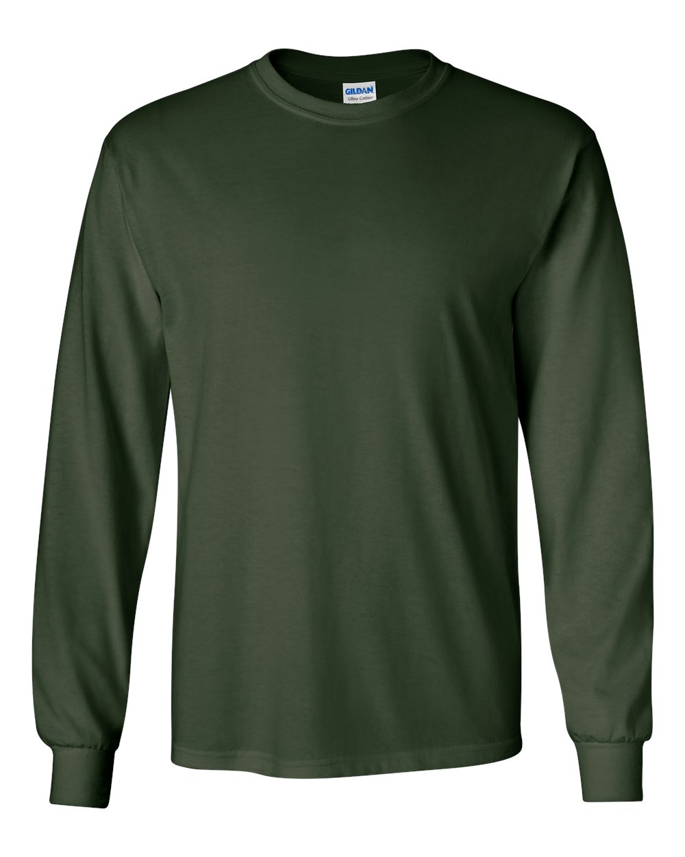 Hunter Green Simple Merry Christmas Trees Long Sleeve T-Shirt | Minimalist Festive Holiday Tee