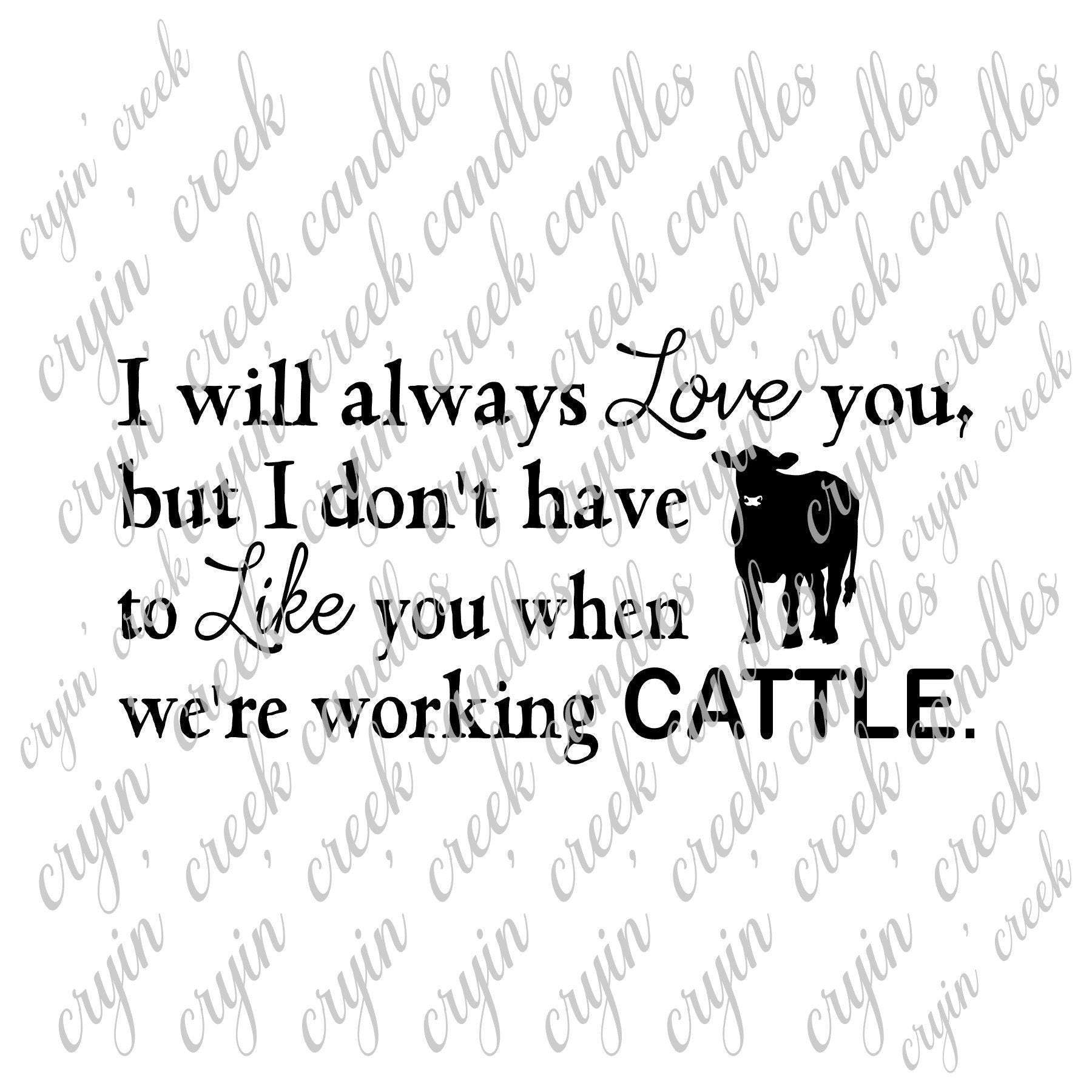 I Don't Have to Like You When Working Cattle Download | Cryin Creek