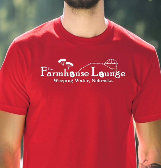 Original Farmhouse Lounge Logo and Skydivers Print Cotton T-shirt - 0
