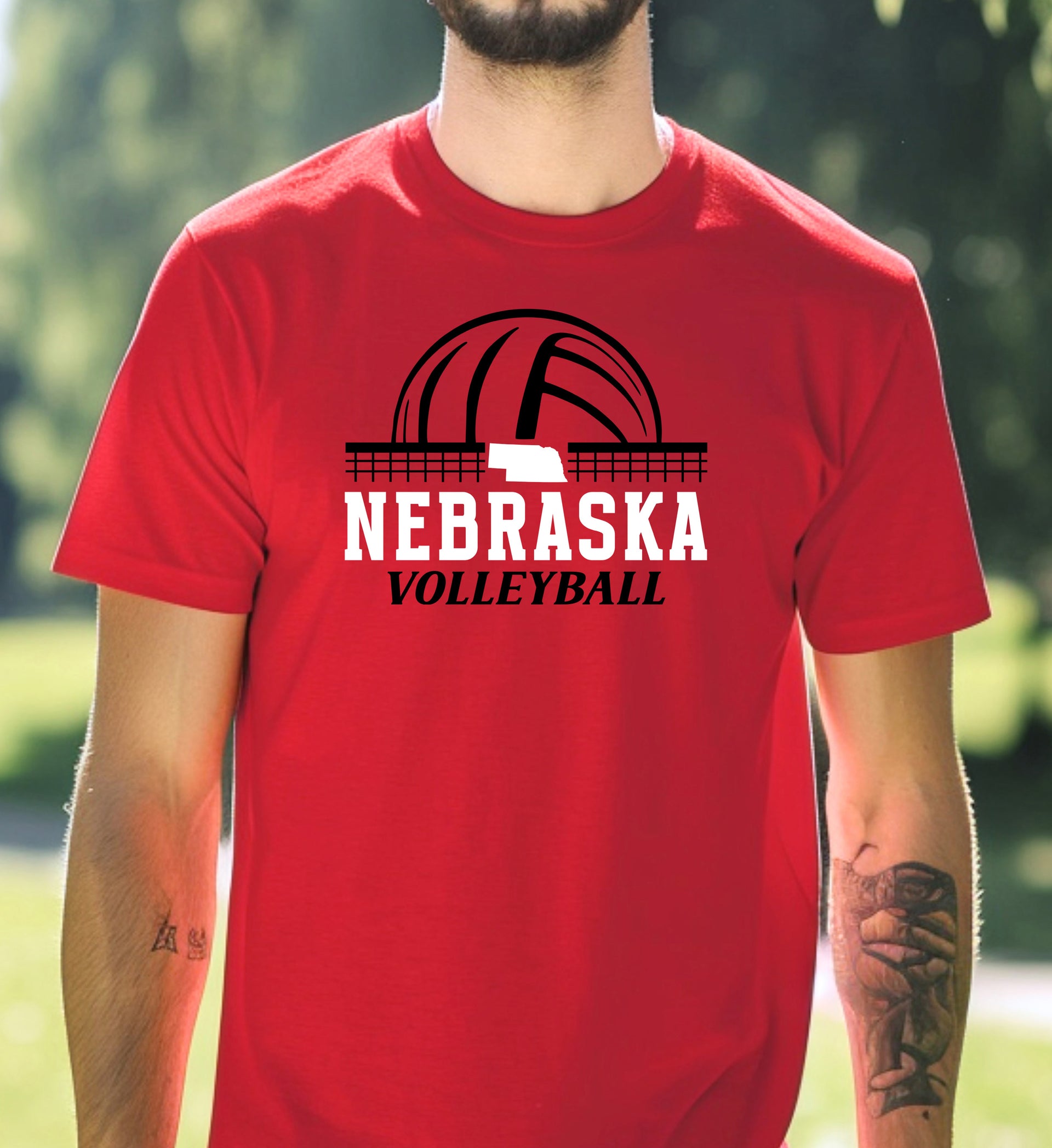 Red Nebraska Huskers volleyball t-shirt
