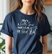 She's a Little Bit of Sass A Lot of Bad Ass Cotton T-Shirt - 0