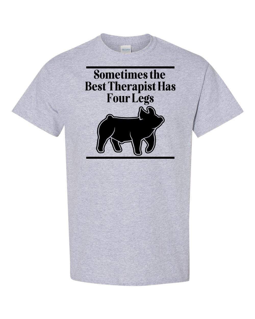 Sometimes the Best Therapist Has 4 Legs Adult Unisex Cotton T-Shirt - 0