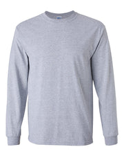 Sport Grey Simple Merry Christmas Trees Long Sleeve T-Shirt | Minimalist Festive Holiday Tee