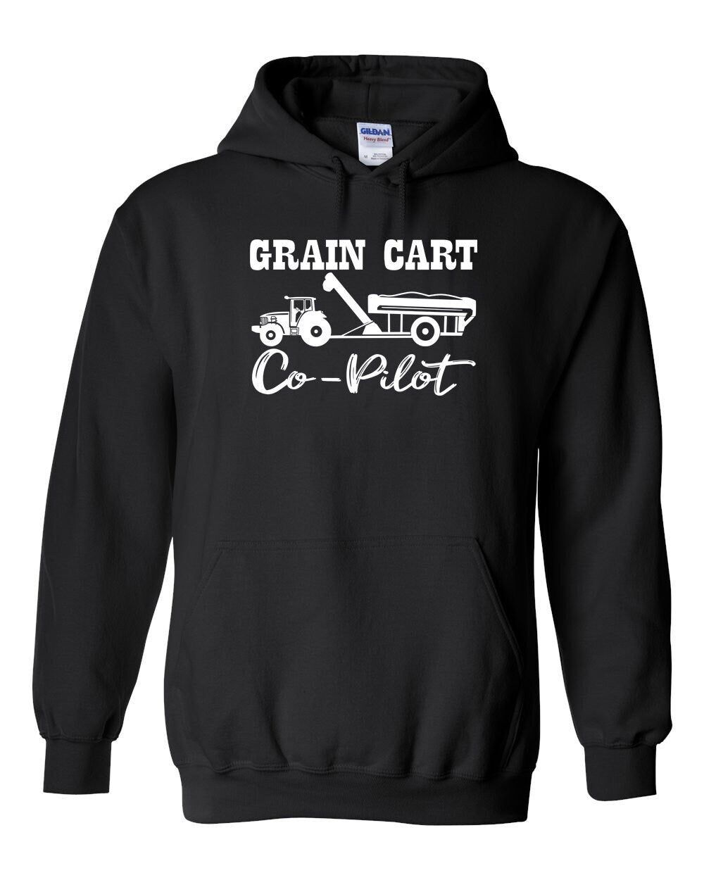 Grain Cart Co-Pilot Adult Cotton Unisex Hooded Sweatshirt - 0