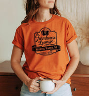 The Farmhouse Lounge Brew Pub-Style Logo Adult Unisex Cotton T-Shirt - 0