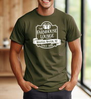 Farmhouse Lounge Brew Pub Logo Adult Unisex Cotton T-Shirt - 0